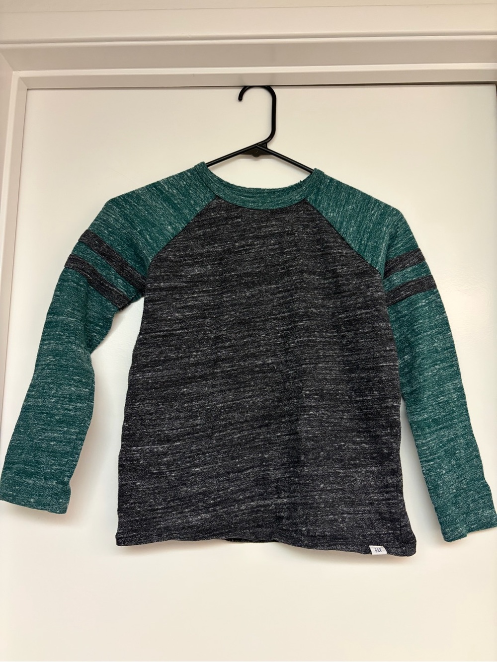 GAP Boys' Teal and Charcoal Raglan Long-Sleeve Tee